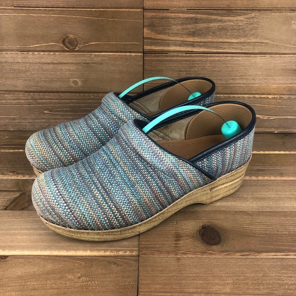 Dansko Clogs Textured Multicolor Canvas 9 - Picture 2 of 7